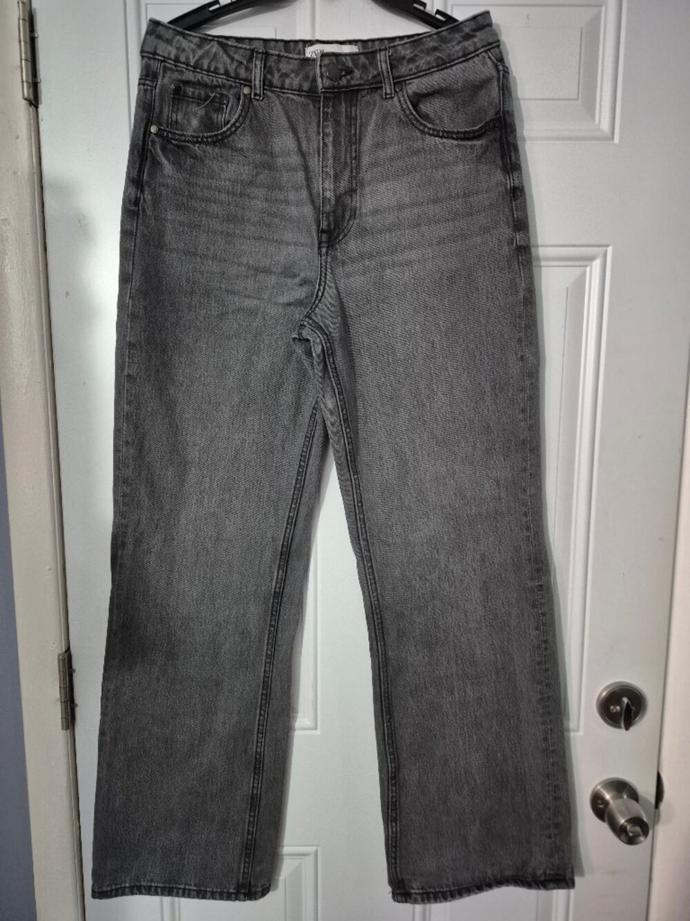 ZARA ladies jeans. Size 8. Wide legs,Black. 100% cotton.